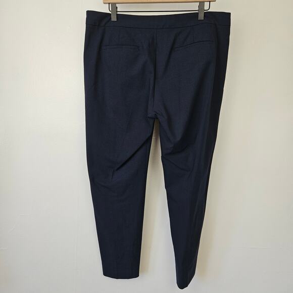 Everlane Slim Wool Trouser Pants Sz 12 Navy Blue Cropped Ankle - Picture 8 of 10
